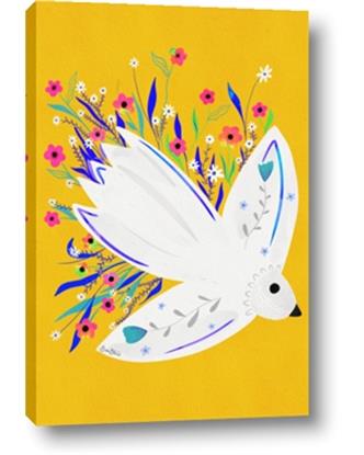 Image de Bird in Floral Yellow Abstraction