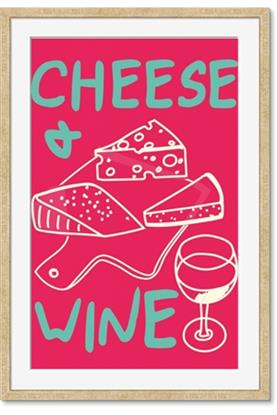 Picture of Cheese and Wine Typography Poster
