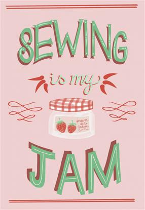 Picture of Sewing is my Jam Typography Poster
