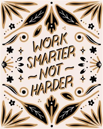 Picture of Work Smarter Not Harder Typography Poster