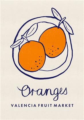 Picture of Food Art - Oranges Valencia Fruit Market