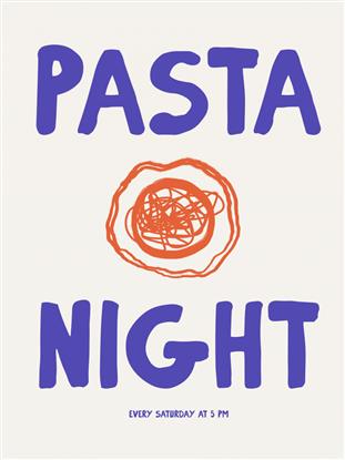 Picture of Pasta Night Typography Poster
