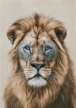 Picture of Lion in Glasses