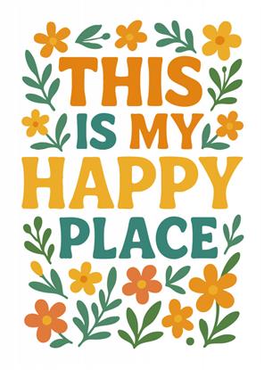 Picture of This is my Happy Place Typography Poster 