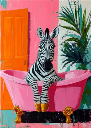 Picture of Zebra in the Bathtub Tropical animals