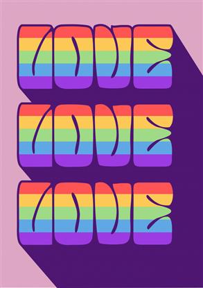 Picture of Love rainbow Typography Poster 