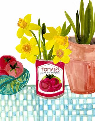 Picture of Tomatos and Daffodils Poster 