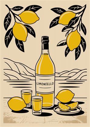 Picture of Limoncello Bottle Poster