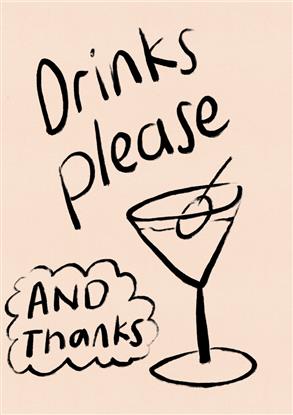 Picture of Drinks Please Cocktail Typography Poster