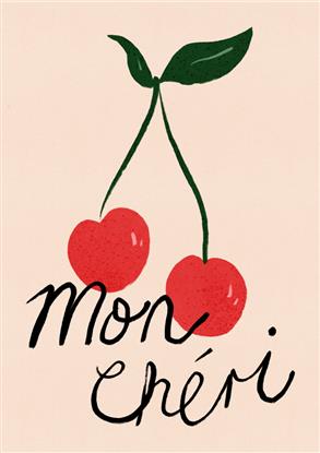 Picture of Mon Cheri Cherry Typography Poster